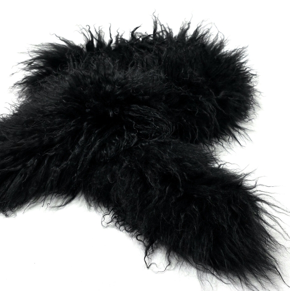 Black Mongolian Fur Collar - Picture 4 of 6